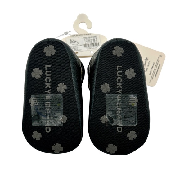 Lucky Brand Baby Girl Crib Shoes | Black Faux Leather Mary Janes | Size 2 (3-6M) - Picture 5 of 13